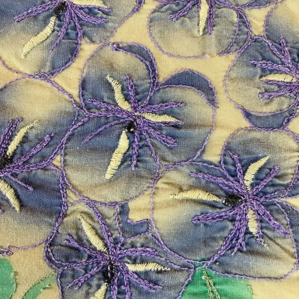 Floral Embroidered Duvet Cover patchwork 70s